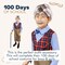 4E's Novelty Old Man Costume for Boys - Stick on Mustache, Eyebrows and Glasses - 100 Day of School Old Man Costume, Grandpa Costume Accessory Kit
